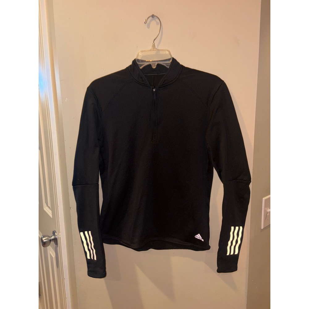 Adidas Energy Running ClimaWarm Black Quarter Zip Pullover Womens Small